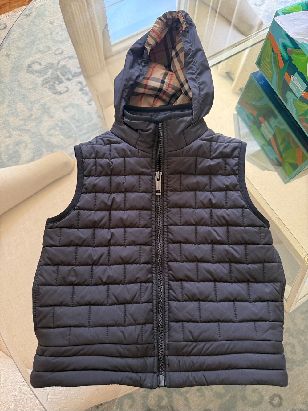 Burberry Beige Plaid Lined Jacket